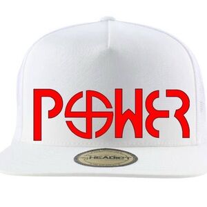 White Cap with Red Power Logo